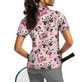 thumbnail image 2 of COEQINE Women Short Sleeve Golf Shirts Quick Dry Fit Moisture Wicking Polo Shirts JUSE LOVE Heart Panda Print Lightweight Short Golf Tops Workout Sportswear for Valentine's Day, 2XL, 2 of 7