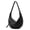 black, variant on Genuine Leather Crescent Bag, Women's Grainy Hobo Underarm Shoulder Crossbody Purse