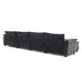 thumbnail image 6 of Ktaxon 157" W Sectional Sofa U Shaped Couch with Double Chaise Chenille Sleeper Set with 4 Oversized Seats Black, 6 of 8
