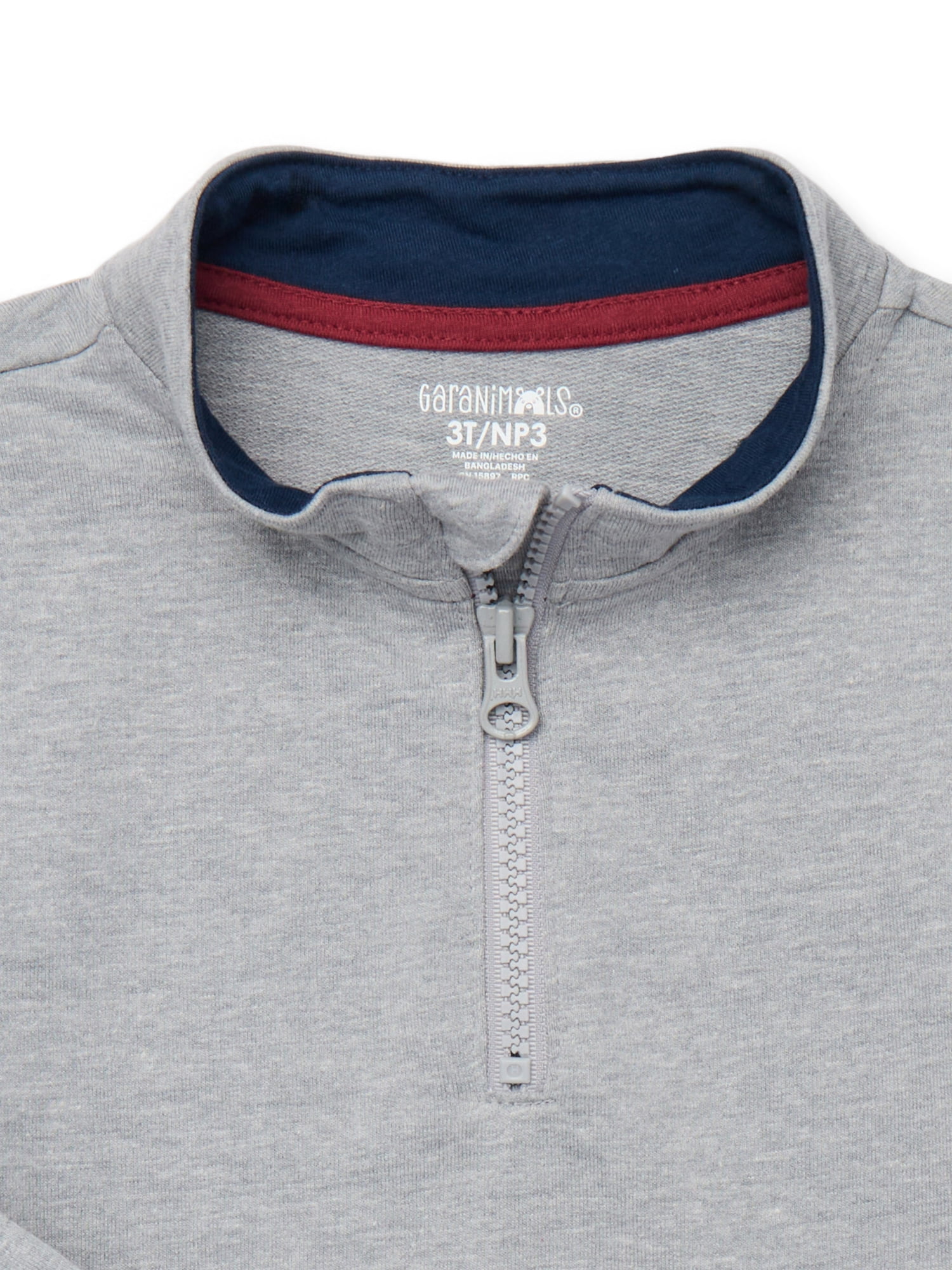 Garanimals Toddler Boys Quarter Zip Pullover with Long Sleeves, Sizes 18M-5T