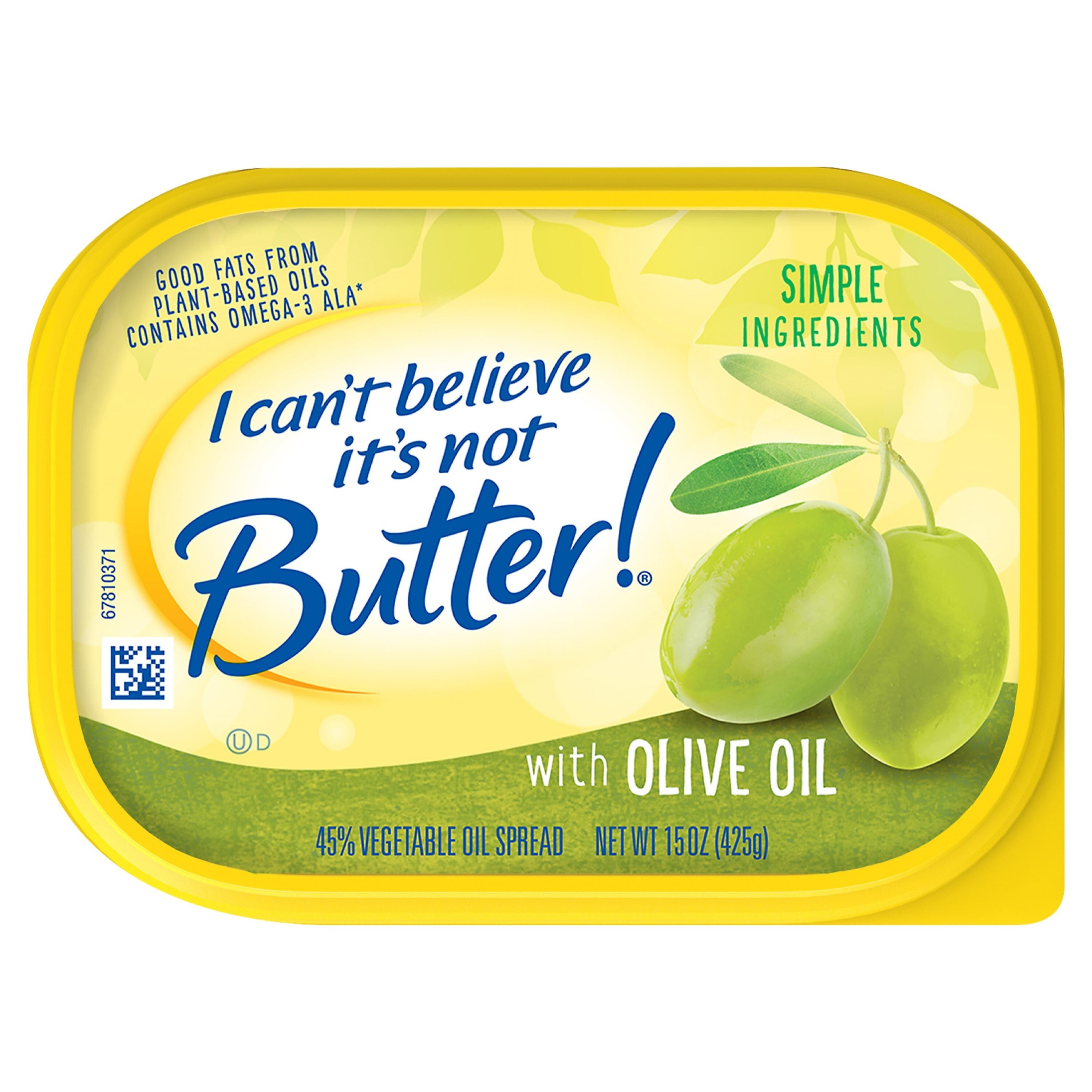 I Can't Believe It's Not Butter Olive Oil Spread, 15 oz
