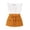 White, variant on WOLLED Toddler Newborn Girls 2 Piece Summer Skirts Outfits Baby Fly Sleeve Knit T-Shirt Tops and Skirt Set 9M-4T Mini Skirt Set with Tee Shirt Tops with Belt