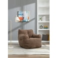 thumbnail image 1 of CoSoTower Soft Tufted Foam Bean Bag Chair With Teddy Fabric Coffee, 1 of 9