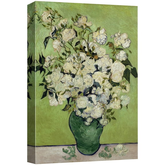 wall26 Canvas Print Wall Art Irises & Roses by Master Artist Vincent Van Gogh Nature Wilderness Illustrations Fine Art Relax/Calm Multicolor for Living Room, Bedroom, Office - 32"x48"