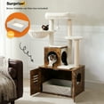 thumbnail image 4 of Pefilos 50" Cat Tree Tower for Indoor Cats with Hammocks, Multi-Level Cat Condo for Adult Cats Play House Activity Center Cats with Litter Box Included, Brown, 4 of 8