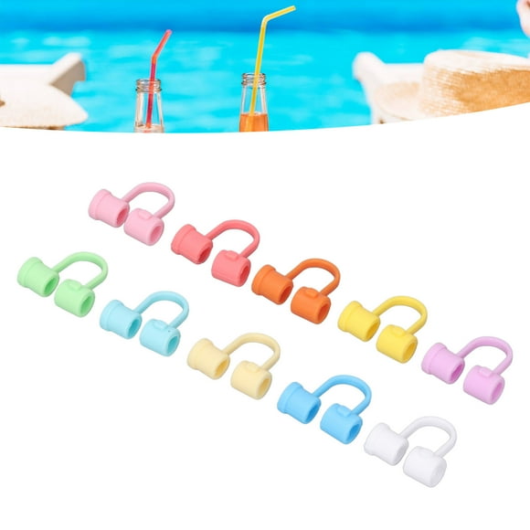 Paquete de 6 Bonitas Fundas de Silicona Con Puntas de Pajita, Tapas Protectoras de Pajita Reutilizables A Prueba de Polvo Para Regalos de Fiesta, Portátiles para Uso Diario