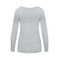 thumbnail image 2 of Natural Uniforms Women's Long Sleeve Scoop-Neck T-Shirt Under Scrub (Heather Grey, X-Small), 2 of 5