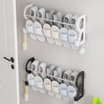 thumbnail image 1 of Zapatero de Pared para Baño, Sin Perforaciones | Almacenamiento de Zapatos En Acero Inoxidable Abs Negro | Altura Ajustable | Toallero | 1 Unidad | 41,8 X 22 X 12 Cm | 150 G, 1 of 6