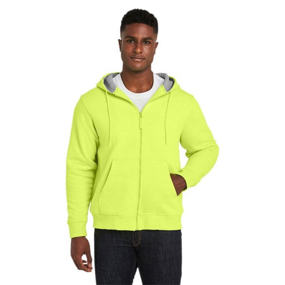 Harriton M711 Unisex ClimaBlocâ„¢ Lined Heavyweight Hooded Sweatshirt-Safety Yellow-2XL