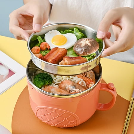 

ZIG Noodle Bowl Food Grade Rust-proof Stainless Steel Heat Insulated Food Container with Handle for Home
