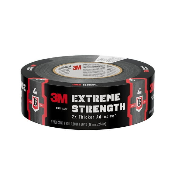 3M Extreme Hold Duct Tape, Black, Strong, 1.88 in. x 30 yd, 1 Roll