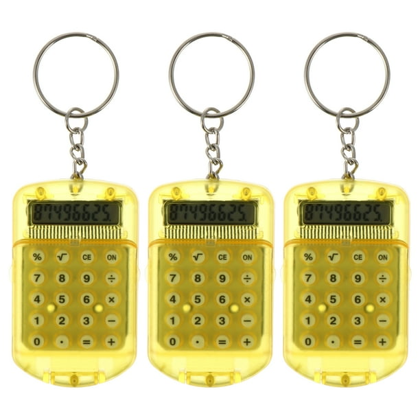 3 uds Mini llavero de calculadora electrónica pequeño llavero de calculadora de bolsillo