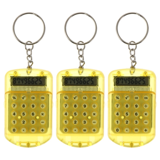 MasteelfCA 3pcs Mini Electronic Calculator Keychain Tiny Small Pocket Calculator Key Ring