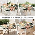 thumbnail image 7 of Vibrant Boho Floral Print Tablecloth - Elastic Hem Fits 52-56 Inch Round Tables - Stretchable Table Cover for Kitchen, 7 of 7