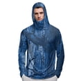 thumbnail image 5 of Havenx Mens Sun Protection Shirts Plant Print Long Sleeve Rapid Dry Hoodies with Mask Hooded Upf 50+ Rash Guard Fishing Casual Summer Lightweight Hiking Blouse,Dark Blue 3XL, 5 of 5