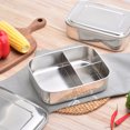 thumbnail image 2 of Billuyoard Caja de comida portátil, caja Bento para el almuerzo, contenedor de comida de acero inoxidable, caja de almacenamiento de aperitivos, lata de Mostrada Billuyoard HA8492-00B, 2 of 6