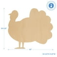 thumbnail image 2 of Classic Wood Turkey Cutouts 12 inch, Pack of 3 Unfinished Wooden Cutouts for Crafting, and DIY Thanksgiving Party Decorations, by Woodpeckers, 2 of 5
