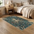 thumbnail image 2 of ODIKA 5'x7' Washable Area Rug Doormat Nautical Ocean Motif Vintage Border Map Horror Rum Octopus Refined for Small Living Room, Bedroom, Easy Care, Non-Shedding, Pet Friendly, 2 of 7