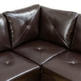 thumbnail image 6 of Hommoo Faux Leather Sectional Sofa, 4-Seat L-Shaped Couch, Modern Indoor Living Room Furniture, Apartment, Office, Brown(Without Ottoman), 6 of 6