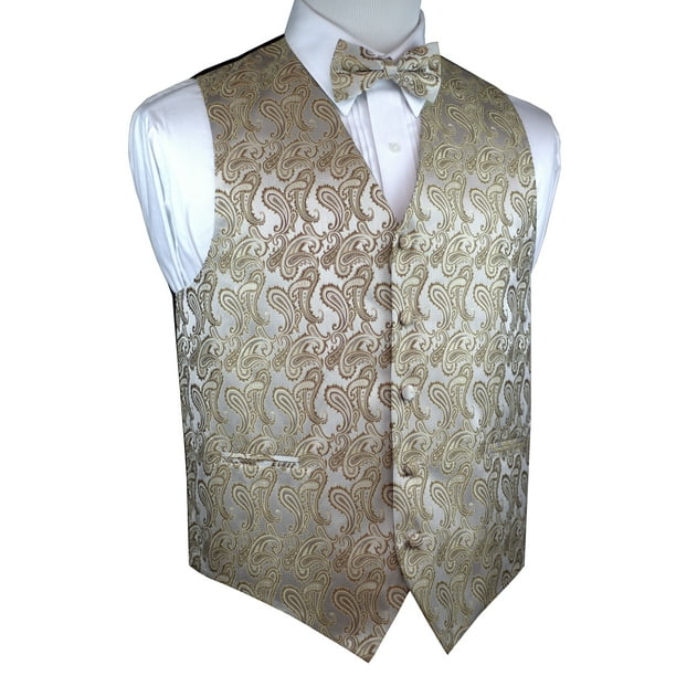 Brand Q - Italian Design, Men's Tuxedo Vest, Bow-tie - Dark Champagne ...