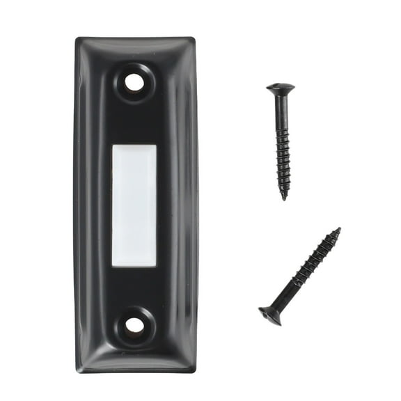 Black Metal Doorbell Push Button with LED Light - Heavy Duty Wall Mounted Wired Doorbell Switch for Home,12-24V DC,Waterproof,1 Pack