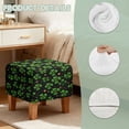 thumbnail image 7 of SCRAWLGOD St. Patrick's Day Four Leaf Clover Stars Print Green Black Stretch Ottoman Cover Square, Removable Footstool Slipcover for Living Room Washable Storage Stool Furniture Protector, 7 of 7
