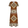 thumbnail image 5 of Robes pour Femmes 2024 Été Surdimensionné Décontracté Manches Courtes Col en V Robe Imprimée Robe Ample 50 % de Réduction!, 5 of 5