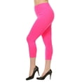 thumbnail image 2 of COUVER Women Seamless Stretch Capri Leggings, Fuchsia, Plus Size, 2 of 7