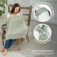 thumbnail image 3 of Muslin Nursing Cover for Baby Breastfeeding, Soft & Breathable Cotton Breastfeeding Cover for Mom with Rigid Hoop for Mother Nursing Apron by Comfy Cubs (Sage), 3 of 5