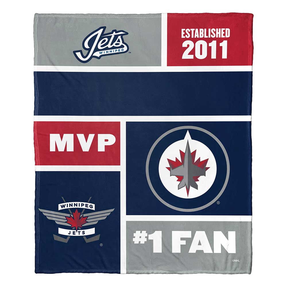 Winnipeg Jets NHL Colorblock Personalized Silk Touch Throw Blanket, 50" X 60"