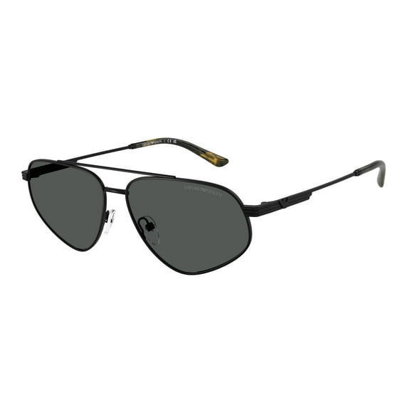 Emporio Armani EA 2156 Metal Unisex Pilot Sunglasses Matte Black 59mm Adult