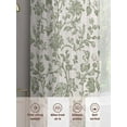 thumbnail image 6 of Pastoral Flowers Sheer Curtains 72 inches Long 2 Panels Set Green Flower Vintage Linen Texture Sheer Window Curtain Rod Pocket Voile Drapes for Living Room/Bedroom, Each 52" W x 72" L, 6 of 7