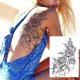 thumbnail image 3 of eechs Noir Rose Fleur Tatouages ​​Temporaires Femmes Corps Bras Jambes Pivoine Gomtrique Tatouage Autocollants Faux Tanche Croquis Tatoo, 3 of 5