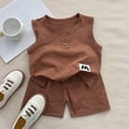 thumbnail image 2 of Toddler Baby Girl Outfits Solid Summer Clothes Infant Waffle Sleeveless Tops Cute Shorts Set Kaprioy Toddler Girl Clothes 18 24 Months 2T 3T 4T 5T Casual Vest Set, 2 of 5