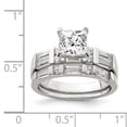 thumbnail image 2 of Sterling Silver Rhodium Plated CZ Engagement Ring and CZ Wedding Band Two Piece Set QR1335, 2 of 2