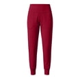 thumbnail image 6 of Risckoth Women's Jogger Leggings High Waist Front Pockets Cuffed Ankle Slim Fit Yoga Pants S-2XL, Red, 6 of 7