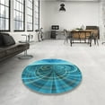 thumbnail image 4 of Ahgly Company Machine Washable Indoor Rectangle Transitional Dark Cyan Green Area Rugs, 2' x 3', 4 of 7