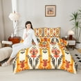 thumbnail image 5 of Manfei Retro Rustic Flower Bedding Comforter Set,Boho bohemian Floral Twin Comforter Sets,Orange Beige Bedding Set For Boys Kids,Breathable Home Decor Reversible,2 Pieces, 5 of 9