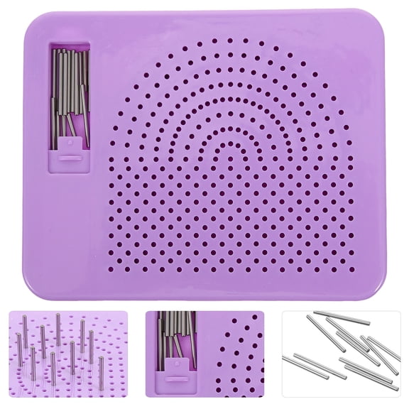 OUNONA Quilling Board Set with Pin for DIY Use Nonslip ABS Violet 6.3 Inches