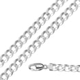 thumbnail image 1 of Mens .925 Sterling Silver Flat Curb Chain Link Necklace 8.7mm - 28 inches #CH621s28, 1 of 7
