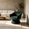 thumbnail image 3 of 360 Degree Swivel Accent Chair with Channel Tufting in Green Corduroy, 3 of 10