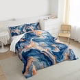 thumbnail image 3 of Manfei Marble Abstract Bedding Comforter Set, Blue Orange Stripes Ombre Twin Comforter Sets, Marbling Artwork Reversible Bedding Set, Super Cozy Room Decor, 2-Piece, 3 of 8