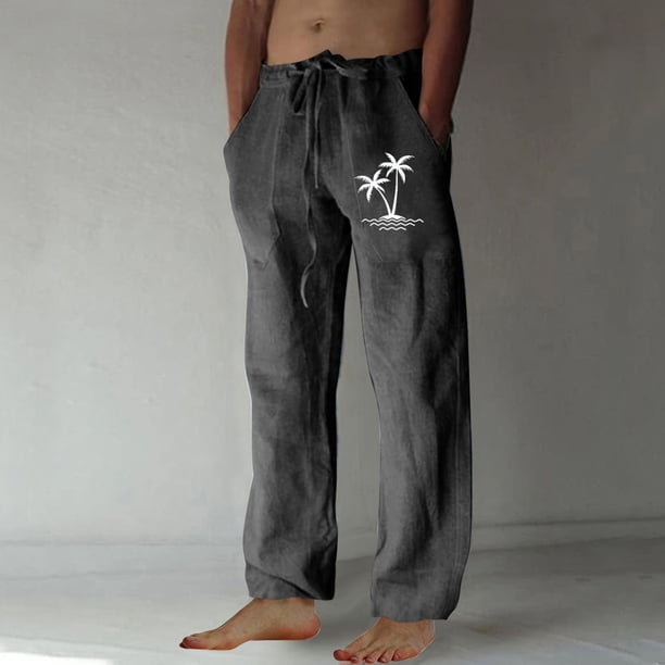 Pantalones largos para hombre, moda, estampados, casuales, cintura elástica con bolsillo, pantalones deportivos, pantalones de poliéster para hombre.
