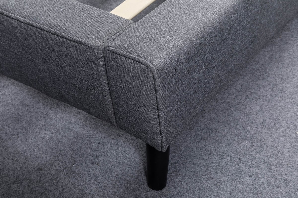 US Pride Furniture™ Norwalk Polyester Upholstered Platform Bed, Gray, Eastern King