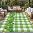 thumbnail image 2 of St. Patrick's Day Outdoor Rug for Patio/Deck/Porch, Non-Slip Large Area Rug 5 x 7 Ft, Shamrock Grasses Sage Green Plaid Indoor Outdoor Rugs Washable Area Rugs, Reversible Camping Rug Carpet Runner, 2 of 8