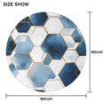 thumbnail image 6 of Blue White Gold Hexagon Marble Pattern Round Tablecloth 60"x60",Wrinkle Wipeable Table Cloth for Kitchen Dining Room Picnic Patio Party, 6 of 6