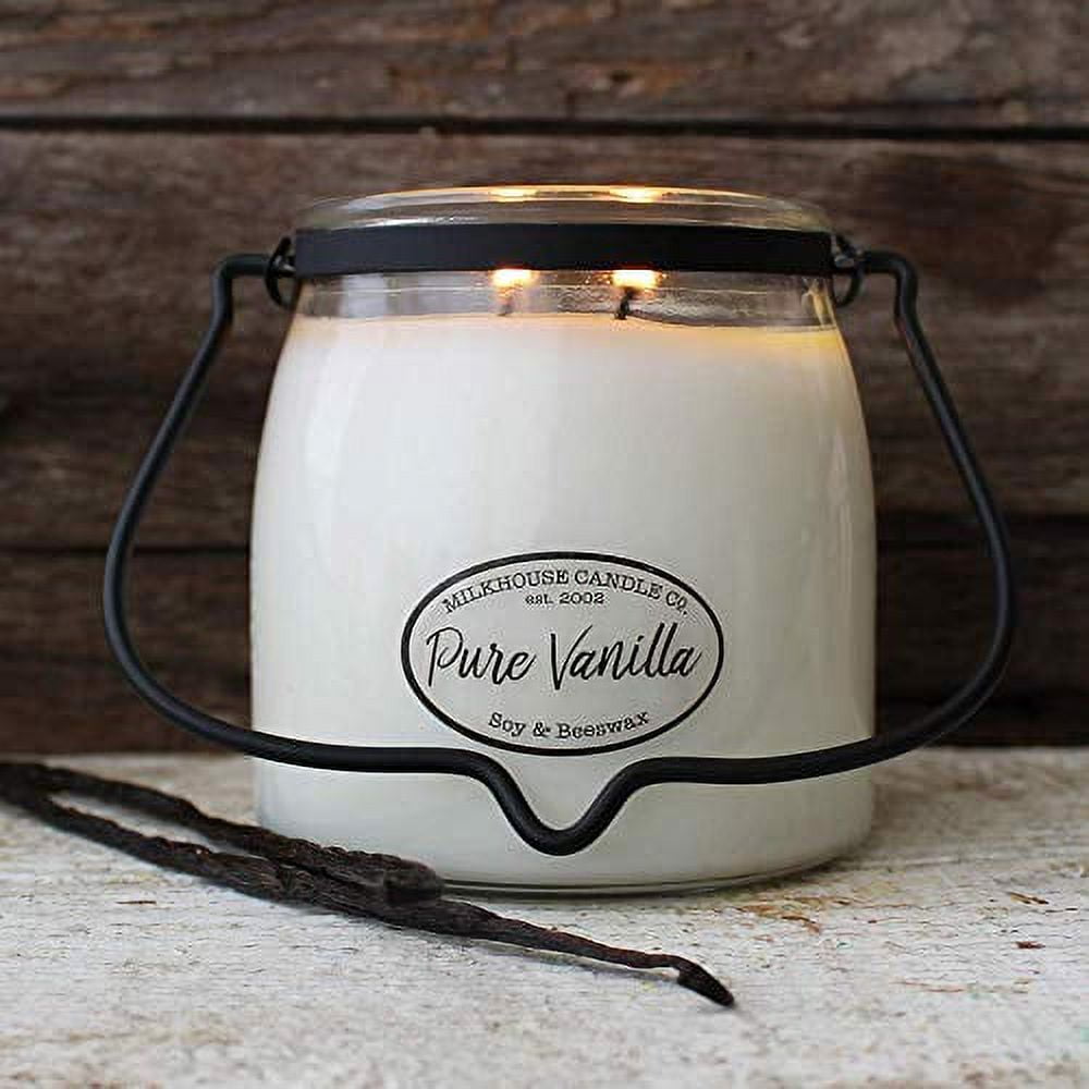 Milkhouse Candle Company, Creamery Scented Soy Candle: Butter Jar Candle,  Pure Vanilla, 16-Ounce 