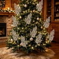 thumbnail image 5 of Kbndieu Christmas Tree Decorations Rose Gold Glitter Floral Ornaments Christmas Tree Picks Ornaments, 5 of 6
