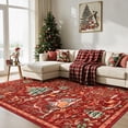 thumbnail image 4 of Wonnitar Christmas 8x10 Area Rug, Washable Soft Large Rug for Living Room, Non Slip Low Pile Bedroom Rug Xmas Tree Indoor Floor Carpet for Dining Room Winter Holiday Decor, Red, 4 of 11