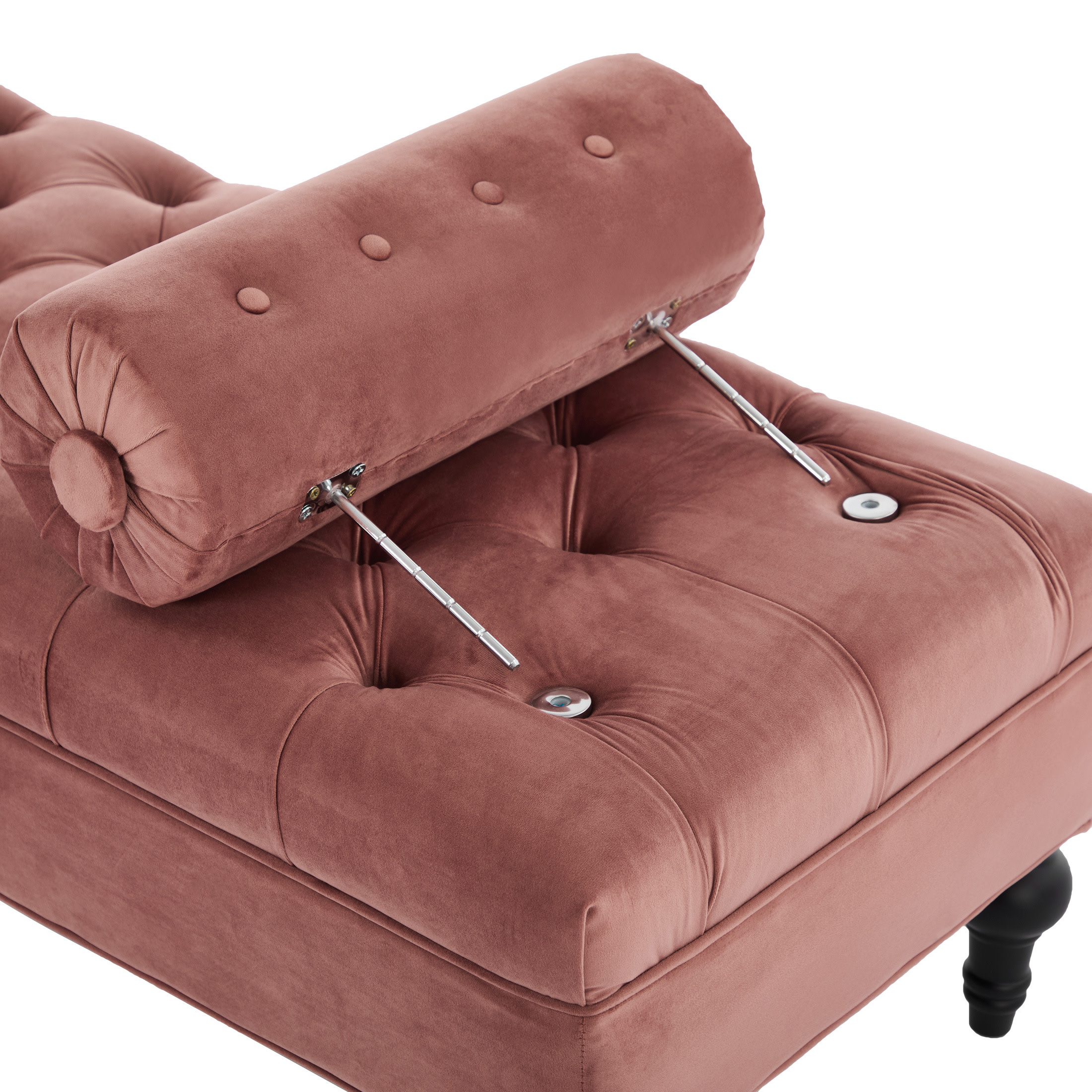 Christopher Knight Home 60" Modern Velvet Upholstered Bench with 2 Detachable Pillows, Comfy Ottoman, Pink